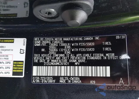 2021 Lexus Rx 350 F Sport Appearance z USA, uszkodzony, nr VIN 2T2SZMDA8MC261831